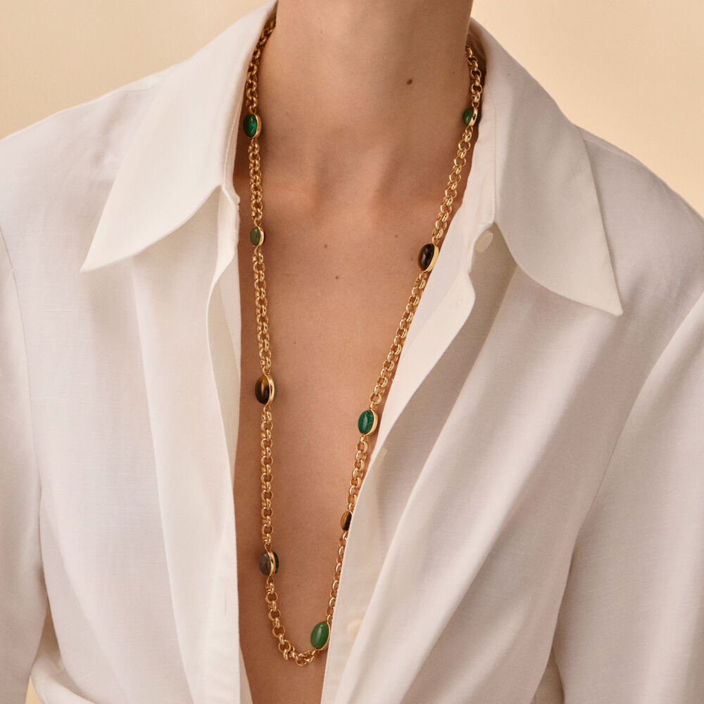 Collar largo RHEA - Multicolor / Oro - Collares  | Agatha