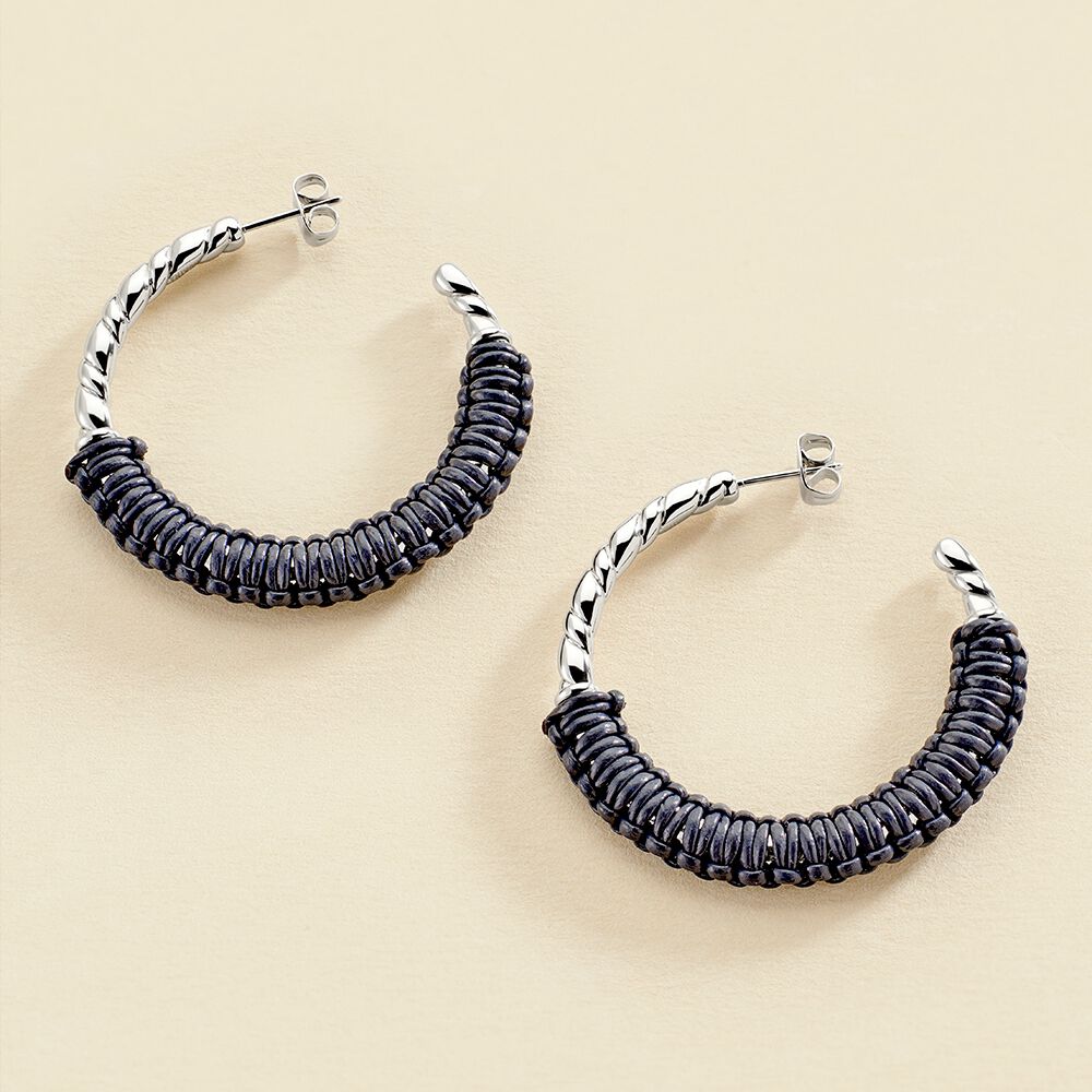 Criollas TWIGGY - Plateado / azul oscuro - Pendientes  | Agatha