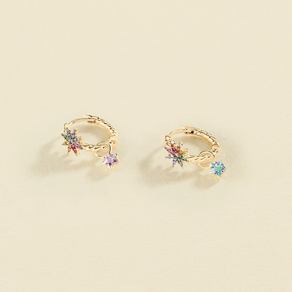 Criollas SPACEAG - Multicolor / Oro - Pendientes  | Agatha