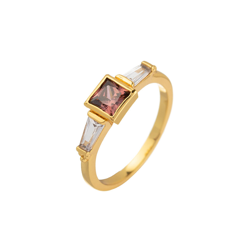 Anillo fino GINA - Rosa / Oro - Anillos  | Agatha